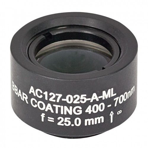 AC127-025-A-ML - Ахроматический дублет, f=25 мм, Ø1/2", резьба на оправе: SM05, просветляющее покрытие: 400-700 нм, Thorlabs