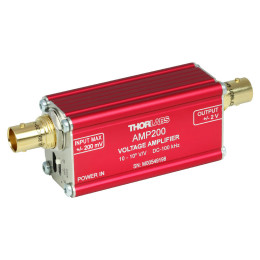 AMP200 - Усилитель напряжения, регулируемый коэффициент усиления: 10, 100, 1000 В/В, ширина полосы: 100 кГц, Thorlabs
