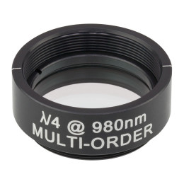 WPMQ10M-980 - Четвертьволновая фазовая пластинка множественного порядка, Ø1", оправа с резьбой SM1, просветляющее покрытие: 980 нм, Thorlabs