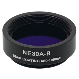NE30A-B - Абсорбционный нейтральный светофильтр, Ø25 мм, резьба на оправе: SM1, просветляющее покрытие: 650 - 1050 нм, оптическая плотность: 3.0, Thorlabs