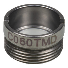C060TMD - Асферическая линза в оправе, фокусное расстояние: 9.6 мм, числовая апертура: 0,3, рабочее расстояние: 7.1 мм, без покрытия, Thorlabs