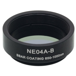 NE04A-B - Абсорбционный нейтральный светофильтр, Ø25 мм, резьба на оправе: SM1, просветляющее покрытие: 650 - 1050 нм, оптическая плотность: 0.4, Thorlabs