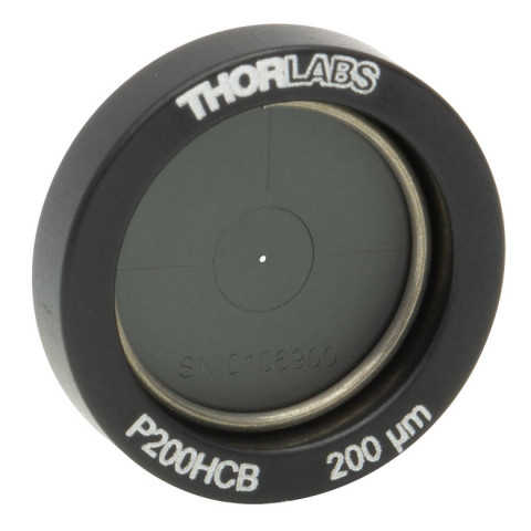 P200HCB - Точечная диафрагма в оправе Ø1/2", диаметр отверстия: 200 ± 6 мкм, материал: позолоченная медь, Thorlabs