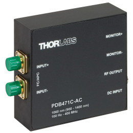 PDB471C-AC - Балансный фотодетектор, оптоволоконные входы, трансимпедансный усилитель, диапазон рабочих частот: до 400 МГц, InGaAs фотодиоды, связанные по переменному току выходы, Thorlabs