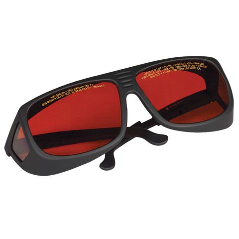 LG10 - Лазерные защитные очки, янтарно-желтые линзы, пропускание видимого излучения 35%, можно носить поверх мед. очков, Thorlabs