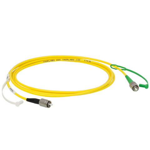 P5-460AR-2 - Соединительный оптоволоконный кабель, одномодовое оптоволокно, 2 м, диапазон рабочих длин волн: 488 - 633 нм, FC/PC (с просветляющим покрытием) и FC/APC (без покрытия) разъем, Thorlabs