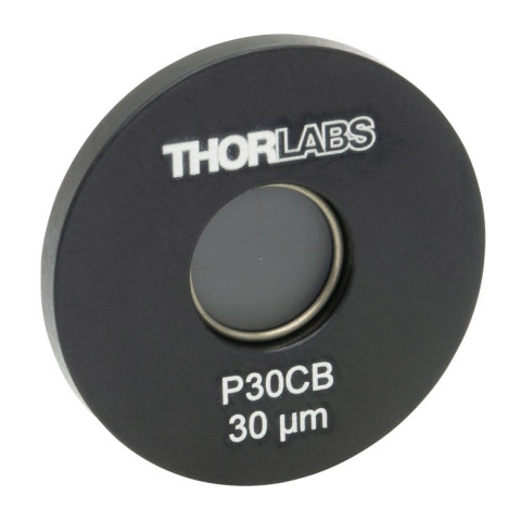 P30CB - Точечная диафрагма в оправе Ø1", диаметр отверстия: 30 ± 2 мкм, материал: позолоченная медь, Thorlabs