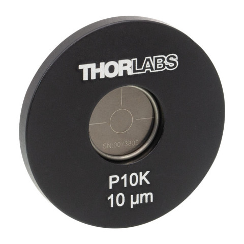 P10K - Точечная диафрагма в оправе Ø1", диаметр отверстия: 10 ± 1 мкм, материал: нержавеющая сталь, Thorlabs