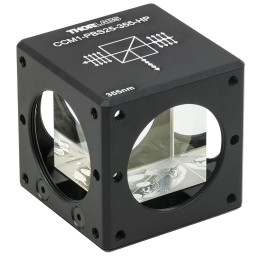 CCM1-PBS25-355-HP - Поляризационный светоделительный кубик в оправе, для каркасных систем: 30 мм, для работы с излучением высокой мощности: 355 нм, крепления: 8-32, Thorlabs