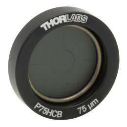 P75HCB - Точечная диафрагма в оправе Ø1/2", диаметр отверстия: 75 ± 3 мкм, материал: позолоченная медь, Thorlabs