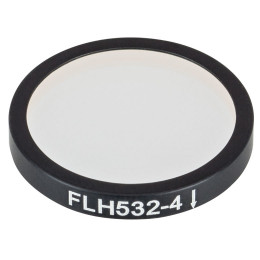 FLH532-4 - Полосовой фильтр, Ø25 мм, центральная длина волны 532 нм, ширина полосы пропускания 4 нм, Thorlabs