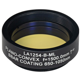 LA1254-B-ML - Плоско-выпуклая линза, Ø1", N-BK7, оправа с резьбой SM1, f = 1500.0 мм, просветляющее покрытие: 650-1050 нм, Thorlabs