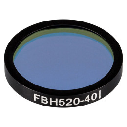 FBH520-40 - Полосовой фильтр, Ø25 мм, центральная длина волны 520 нм, ширина полосы пропускания 40 нм, Thorlabs