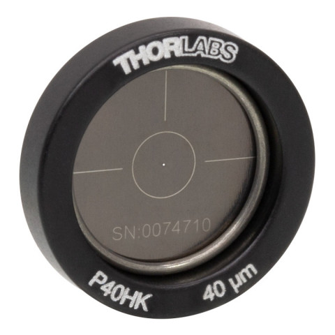 P40HK - Точечная диафрагма в оправе Ø1/2" (12.7 мм), диаметр отверстия: 40 ± 3 мкм, Thorlabs