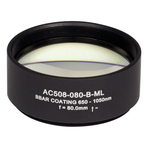 AC508-080-B-ML - Ахроматический дублет, f=80 мм, Ø2", резьба на оправе: SM2, просветляющее покрытие: 650-1050 нм, Thorlabs