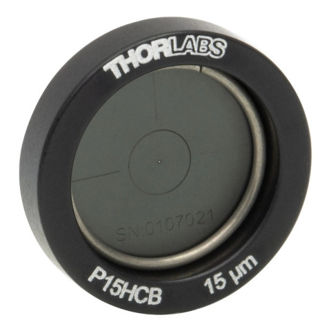 P15HCB - Точечная диафрагма в оправе Ø1/2", диаметр отверстия: 15 ± 1.5 мкм, материал: позолоченная медь, Thorlabs