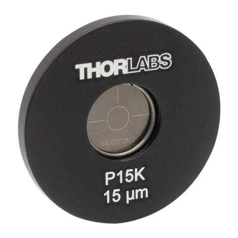 P15K - Точечная диафрагма в оправе Ø1", диаметр отверстия: 15 ± 1.5 мкм, материал: нержавеющая сталь, Thorlabs