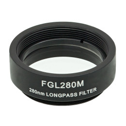 FGL280M - Длинноволновый цветной светофильтр в оправе, Ø25 мм, резьба SM1, длина волны среза: 280 нм, Thorlabs