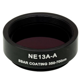 NE13A-A - Абсорбционный нейтральный светофильтр, Ø25 мм, резьба на оправе: SM1, просветляющее покрытие: 350 - 700 нм, оптическая плотность: 1.3, Thorlabs