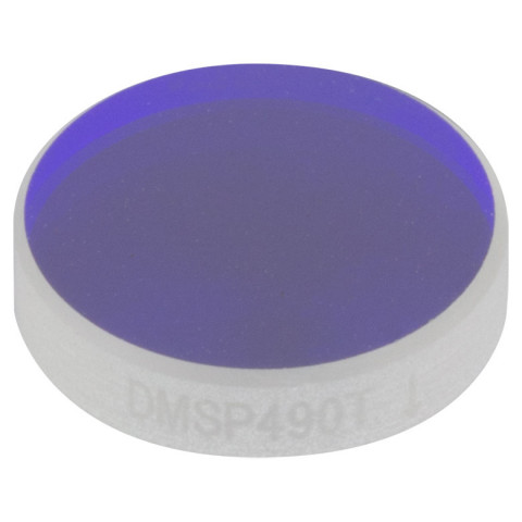 DMSP490T - Коротковолновое дихроичное зеркало, диаметр: 1/2", длина волны среза: 490 нм, Thorlabs