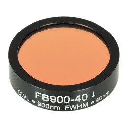 FB900-40 - Полосовой фильтр, Ø1", центральная длина волны 900 ± 8 нм, ширина полосы пропускания 40 ± 8 нм, Thorlabs
