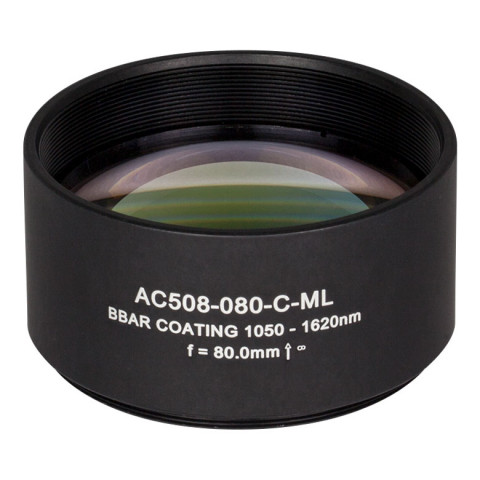 AC508-080-C-ML - Ахроматический дублет, f=80 мм, Ø2", резьба на оправе: SM2, просветляющее покрытие: 1050-1620 нм, Thorlabs