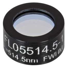 FL05514.5-1 - Фильтр для работы с аргоновым лазером, Ø1/2", центральная длина волны 514.5 ± 0.2 нм, ширина полосы пропускания 1 ± 0.2 нм, Thorlabs