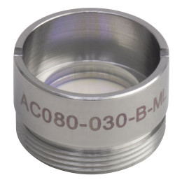 AC080-030-B-ML - Ахроматический дублет, фокусное расстояние: 30.0 мм, Ø8.0 мм, просветляющее покрытие: 650 - 1050 нм, оправа с резьбой: M12x0.5, Thorlabs