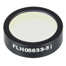 FLH05633-5 - Полосовой фильтр, Ø12.5 мм, центральная длина волны 633 нм, ширина полосы пропускания 5 нм, Thorlabs