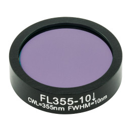FL355-10 - Фильтр для работы с Nd:YAG лазером, Ø1", центральная длина волны 355 ± 2 нм, ширина полосы пропускания 10 ± 2 нм, Thorlabs