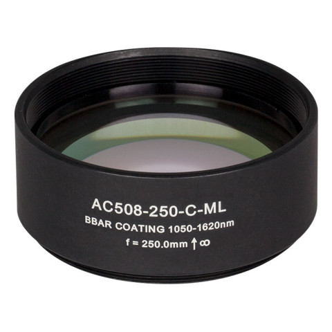 AC508-250-C-ML - Ахроматический дублет, f=250 мм, Ø2", резьба на оправе: SM2, просветляющее покрытие: 1050-1620 нм, Thorlabs