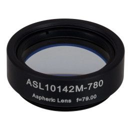ASL10142M-780 - Асферическая линза в оправе, резьба SM1, Ø1", фокусное расстояние 79.0 мм, числовая апертура 0.143, просветляющее покрытие для 780 нм, Thorlabs