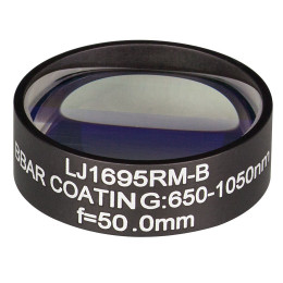 LJ1695RM-B - N-BK7 плоско-выпуклая круглая линза, фокусное расстояние: 50 мм, Ø1", просветляющее покрытие: 650 - 1050 нм, Thorlabs