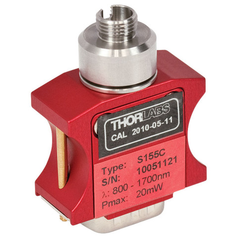 S155C - Фотодиодный датчик для измерения мощности в корпусе для соединения с оптоволокном, InGaAs, рабочий спектральный диапазон: 800 - 1700 нм, макс. мощность: 20 мВт, Thorlabs