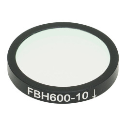 FBH600-10 - Полосовой фильтр, Ø25 мм, центральная длина волны 600 нм, ширина полосы пропускания 10 нм, Thorlabs