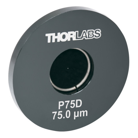 P75D - Прецизионная точечная диафрагма в оправе Ø1", диаметр отверстия: 75 ± 3 мкм, Thorlabs