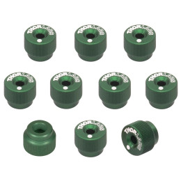 F25SSK1-GREEN - Съемные ручки для регулировки винтов с резьбой 1/4"-80 , Ø0.58", цвет: зеленый, 10 шт., Thorlabs