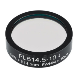 FL514.5-10 - Фильтр для работы с аргоновым лазером, Ø1", центральная длина волны 514.5 ± 2 нм, ширина полосы пропускания 10 ± 2 нм, Thorlabs