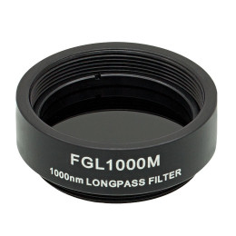 FGL1000M - Длинноволновый цветной светофильтр в оправе, Ø25 мм, резьба SM1, длина волны среза: 1000 нм, Thorlabs