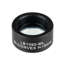 LB1092-ML - N-BK7 двояковыпуклая линза в оправе, Ø1/2", фокусное расстояние 15.0 мм, без покрытия, Thorlabs