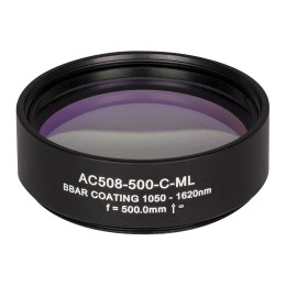 AC508-500-C-ML - Ахроматический дублет, f=500 мм, Ø2", резьба на оправе: SM2, просветляющее покрытие: 1050-1620 нм, Thorlabs