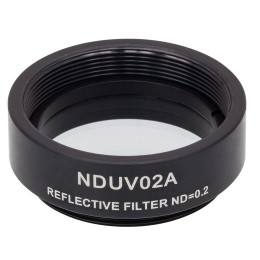 NDUV02A - Отражающий нейтральный светофильтр, UVFS, Ø25 мм, резьба на оправе: SM1, оптическая плотность: 0.2, Thorlabs