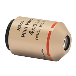 N4X-PF - 4X Nikon планарный флюоритовый объектив, числовая апертура 0.13, рабочее расстояние 17.2 мм, Thorlabs