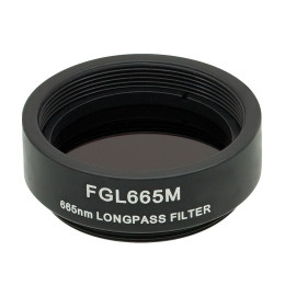 FGL665M - Длинноволновый цветной светофильтр в оправе, Ø25 мм, резьба SM1, длина волны среза: 665 нм, Thorlabs