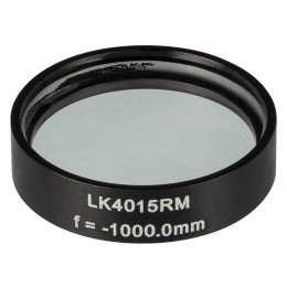 LK4015RM - Плоско-вогнутая цилиндрическая круглая линза из кварцевого стекла в оправе, фокусное расстояние: -1000 мм, Ø1", без покрытия, Thorlabs