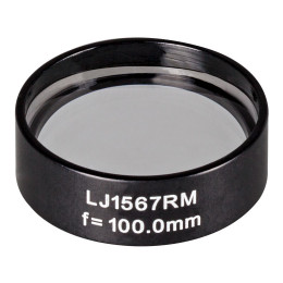 LJ1567RM -  N-BK7 плоско-выпуклая круглая линза в оправе, фокусное расстояние: 100 мм, Ø1", без покрытия, Thorlabs