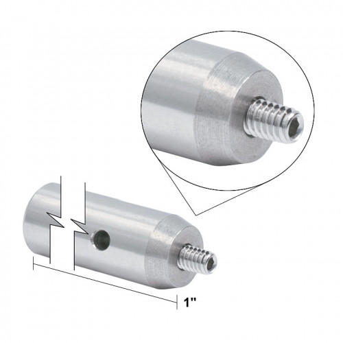 TR1 - Стержень для держателей оптики, Ø1/2", сталь, винт с резьбой 8-32, резьбовое отверстие 1/4"-20, высота 1", Thorlabs