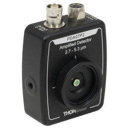 PDA07P2 - InAsSb фотодетектор с фиксированным коэффициентом усиления, рабочий спектральный диапазон: 2.7 - 5.3 мкм, активная область: 0.49 мм2, ширина полосы: 9 МГц, универсальные крепления: 8-32 / M4, Thorlabs