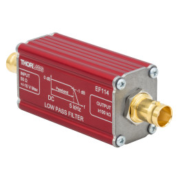 EF114 - Пассивный электрический фильтр низких частот, полоса пропускания: ≤5 кГц, 2 гнездовых BNC разъема, Thorlabs