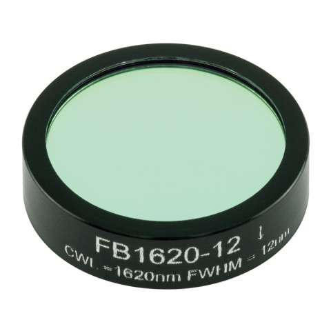 FB1620-12 - Полосовой фильтр, Ø1", центральная длина волны 1620 ± 2.4 нм, ширина полосы пропускания 12 ± 2.4 нм, Thorlabs